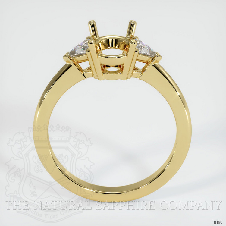 18K Yellow Gold Three Stone Ring Setting