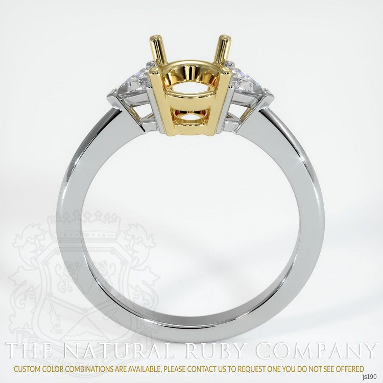 18K Yellow & White Three Stone Ring Setting