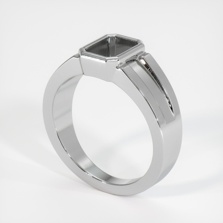 14K White Gold Men's Ring Setting