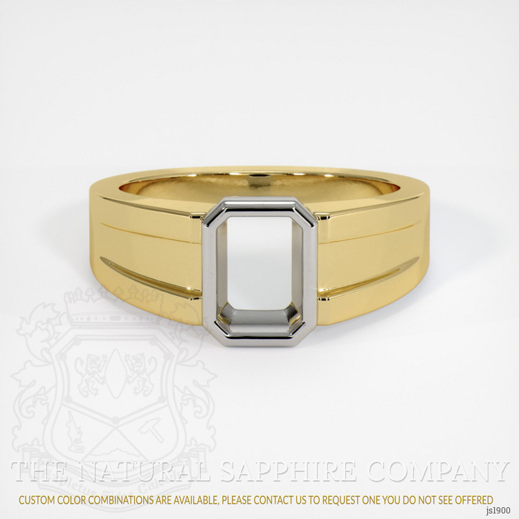 14K White & Yellow Men's Ring Setting