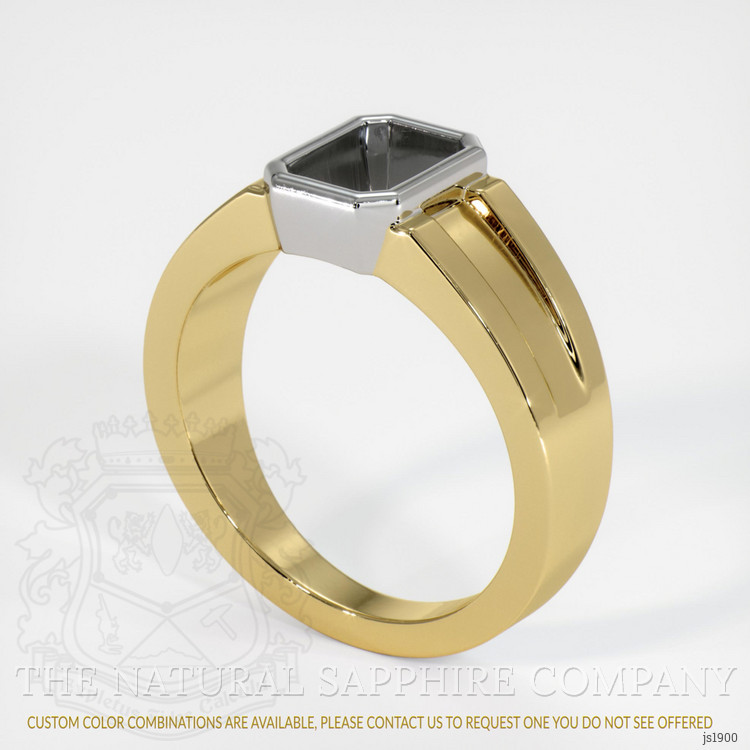 18K White & Yellow Men's Ring Setting