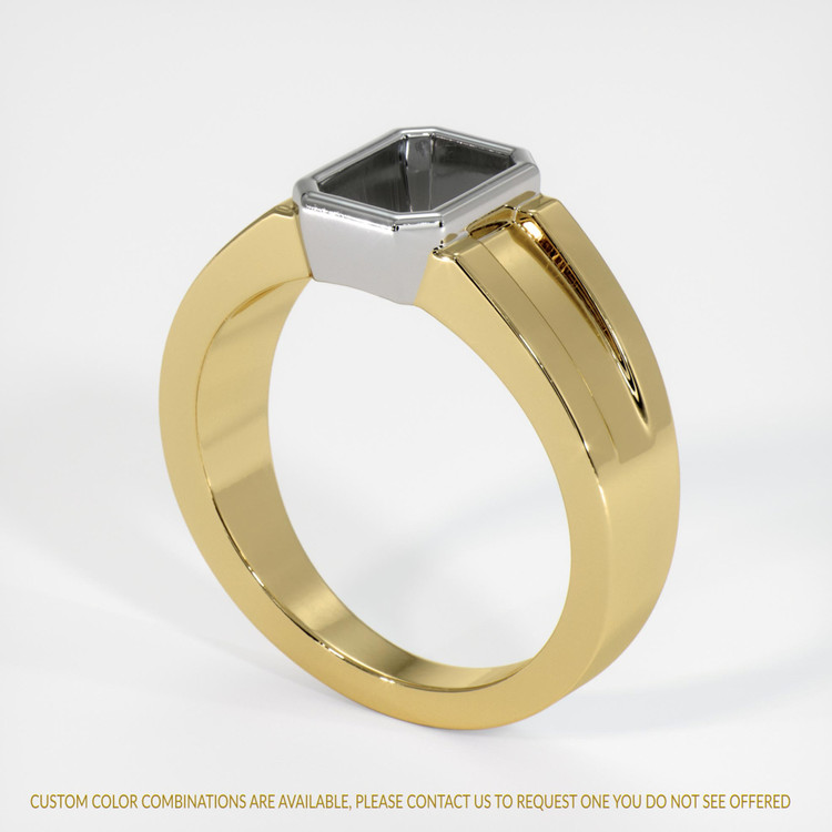 18K White & Yellow Men's Ring Setting