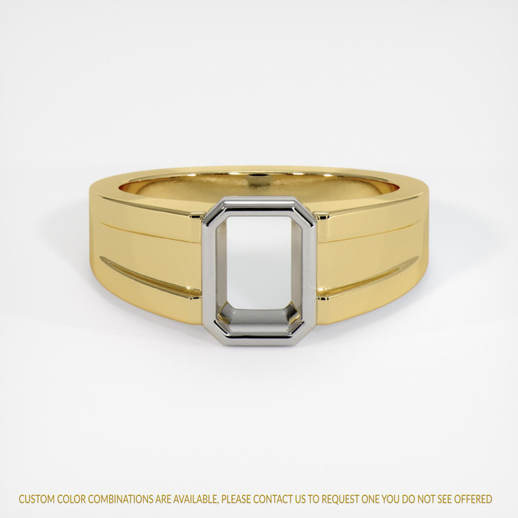 18K White & Yellow Men's Ring Setting