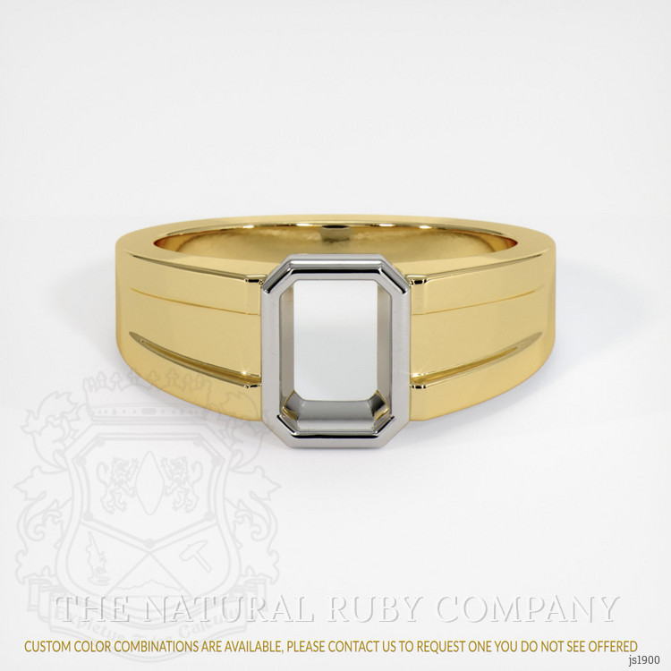 18K White & Yellow Men's Ring Setting