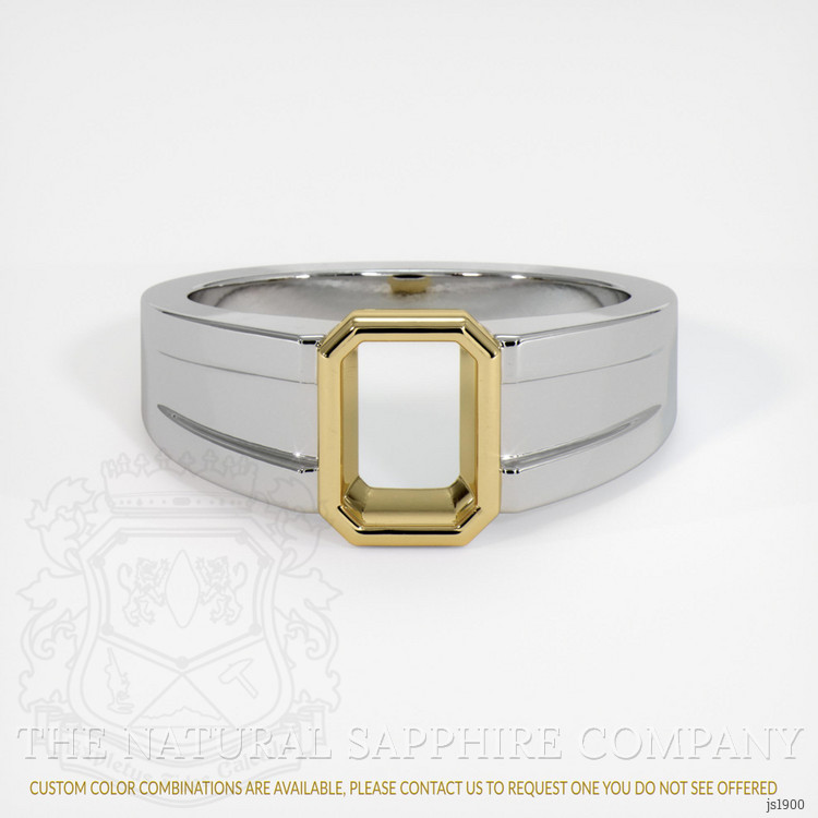 14K Yellow & White Men's Ring Setting