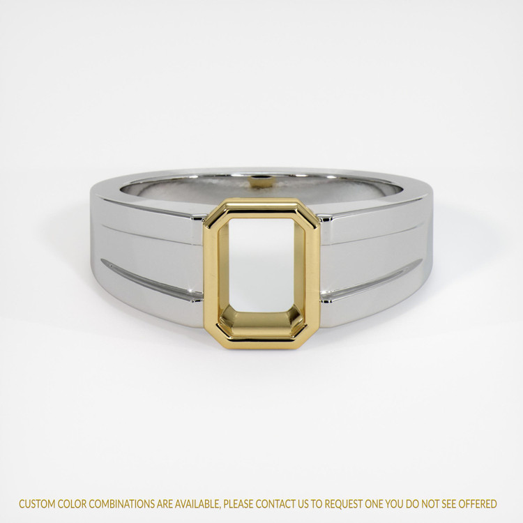 14K Yellow & White Men's Ring Setting