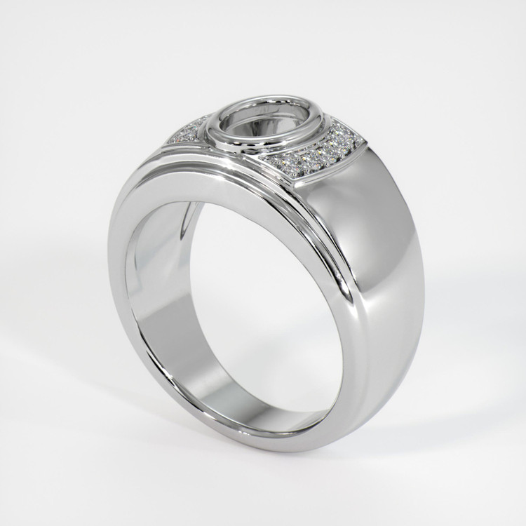 18K White Gold Men's Ring Setting