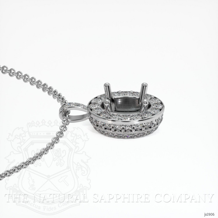 18K White Gold Pave Pendant Setting