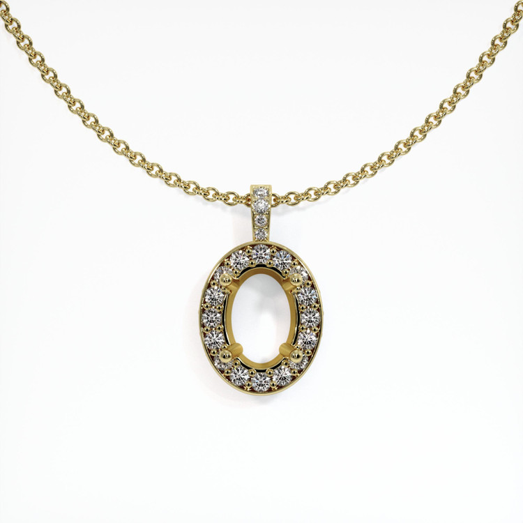 14K Yellow Gold Pave Pendant Setting