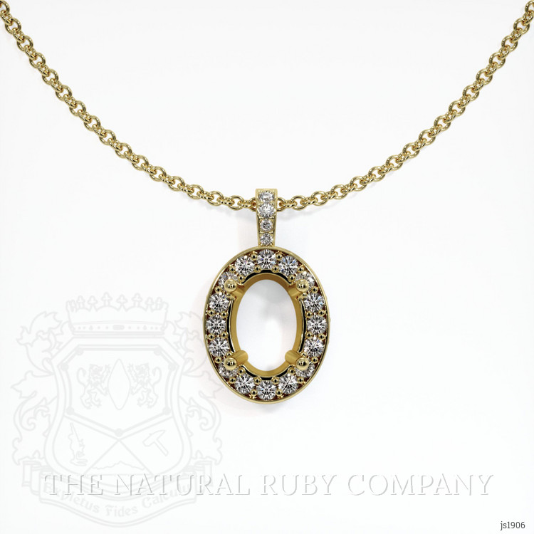 14K Yellow Gold Pave Pendant Setting