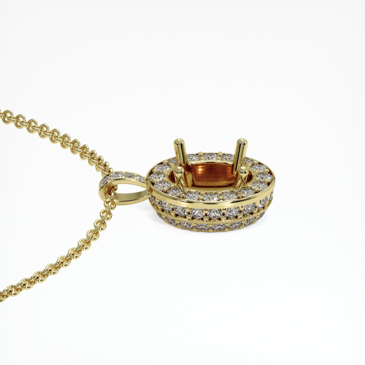 14K Yellow Gold Pave Pendant Setting