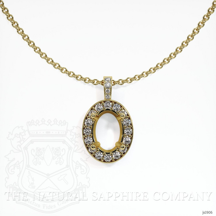 18K Yellow Gold Pave Pendant Setting