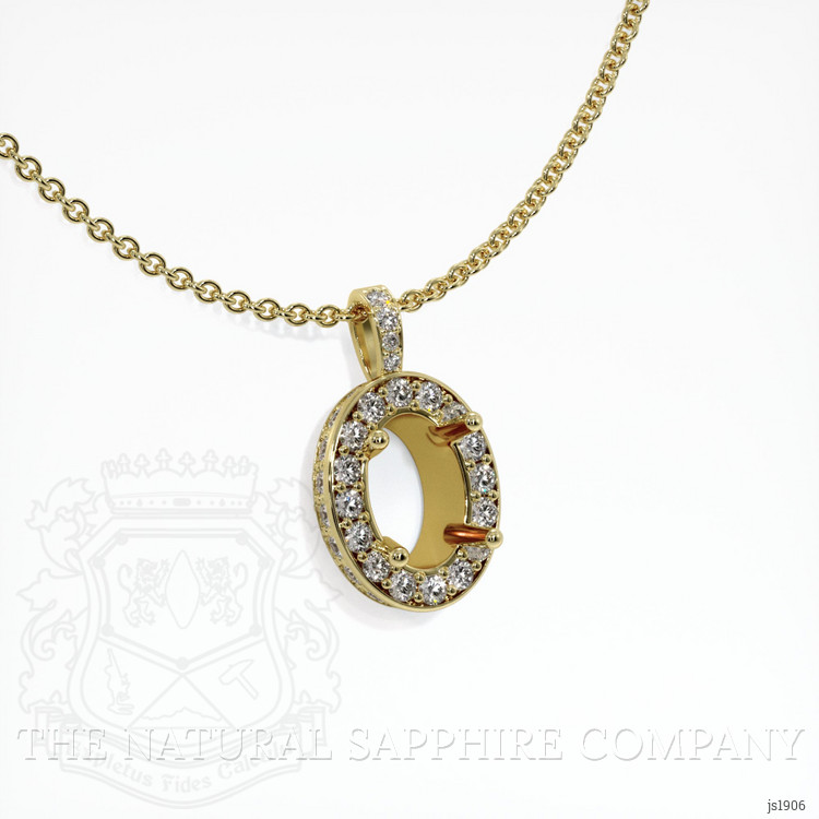18K Yellow Gold Pave Pendant Setting
