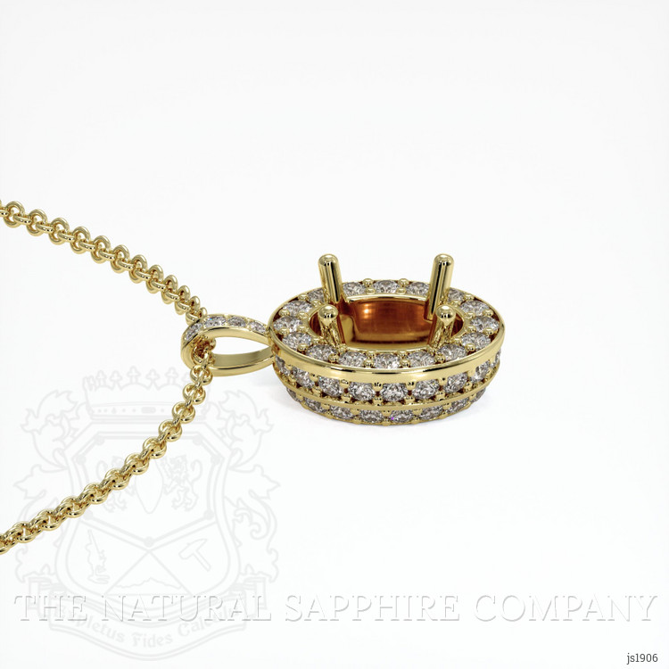 18K Yellow Gold Pave Pendant Setting