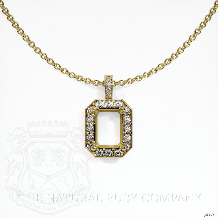 14K Yellow Gold Pave Pendant Setting