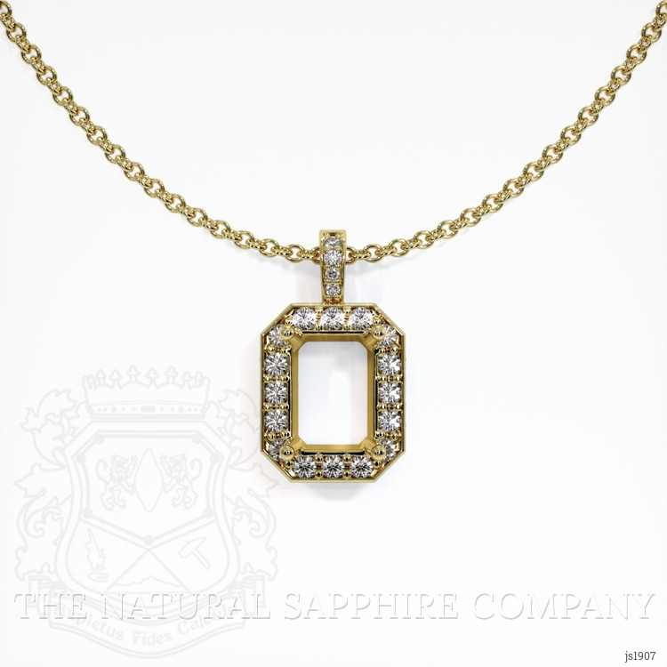 18K Yellow Gold Pave Pendant Setting