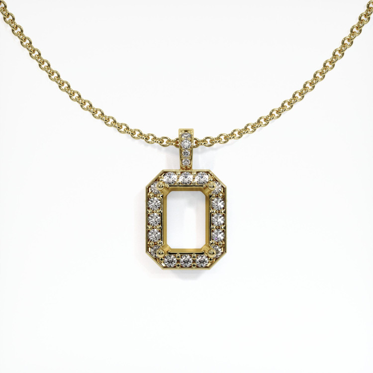 18K Yellow Gold Pave Pendant Setting