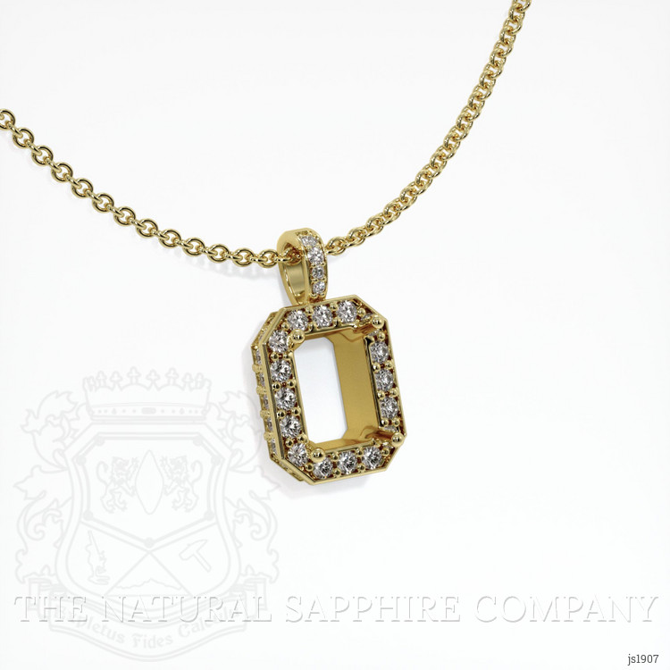 18K Yellow Gold Pave Pendant Setting