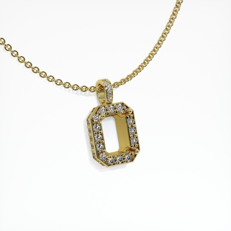 18K Yellow Gold Pave Pendant Setting