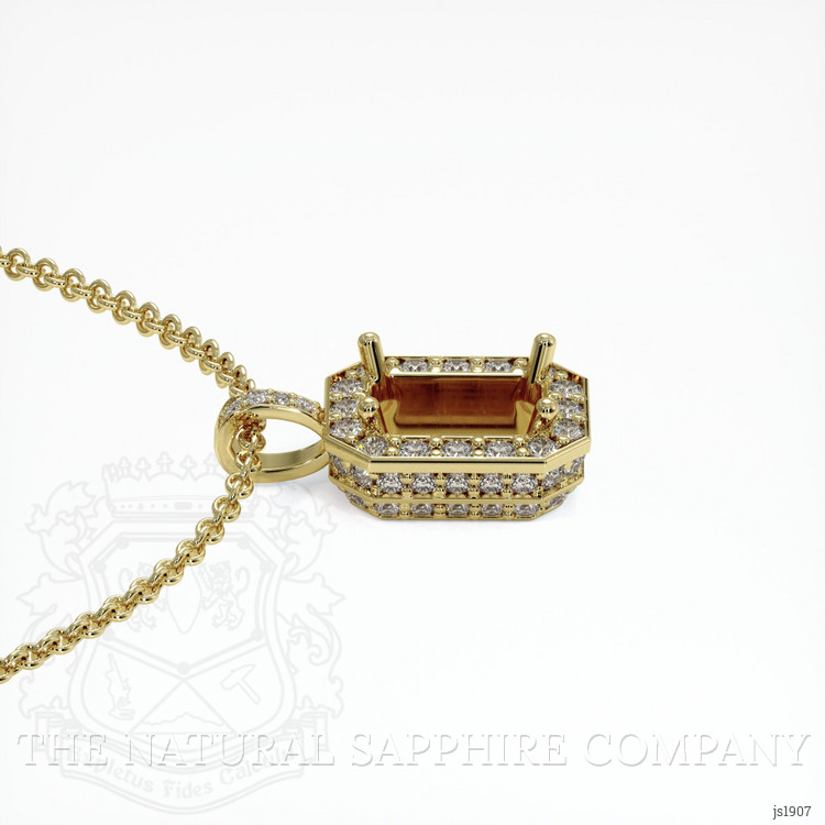 18K Yellow Gold Pave Pendant Setting
