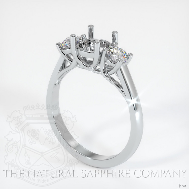 Platinum 950 Three Stone Ring Setting