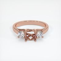 14K Rose Gold Three Stone Ring Setting Image