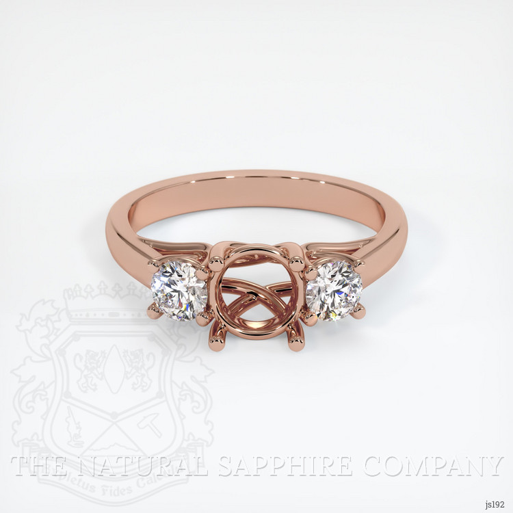 14K Rose Gold Three Stone Ring Setting