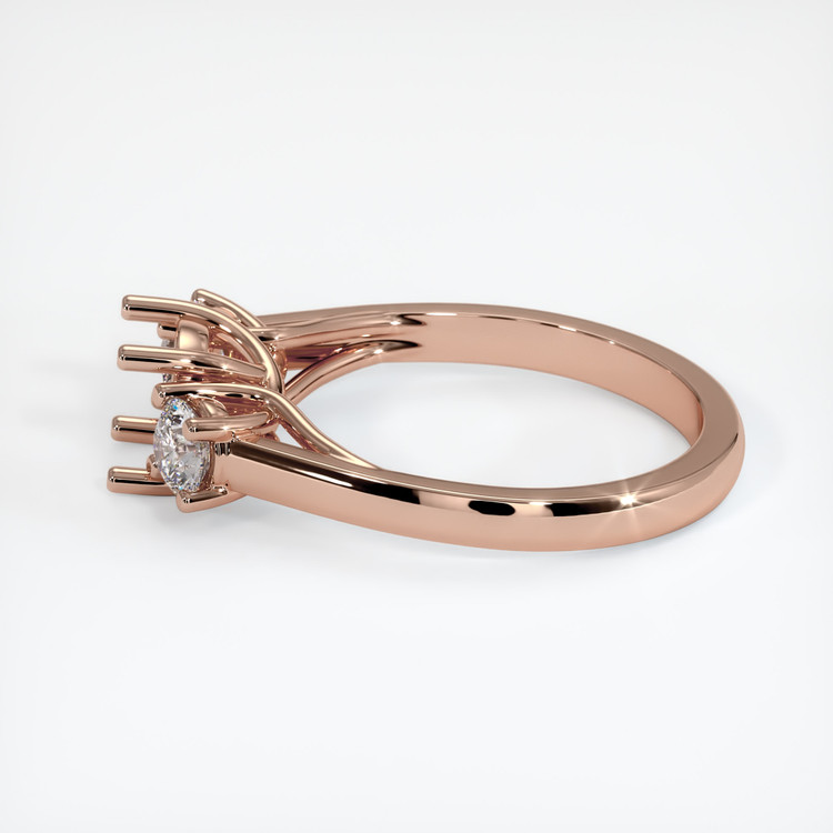 14K Rose Gold Three Stone Ring Setting
