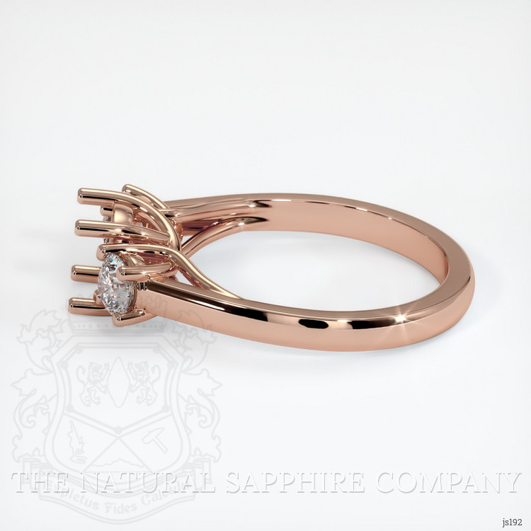 14K Rose Gold Three Stone Ring Setting