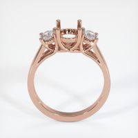 14K Rose Gold Three Stone Ring Setting Image