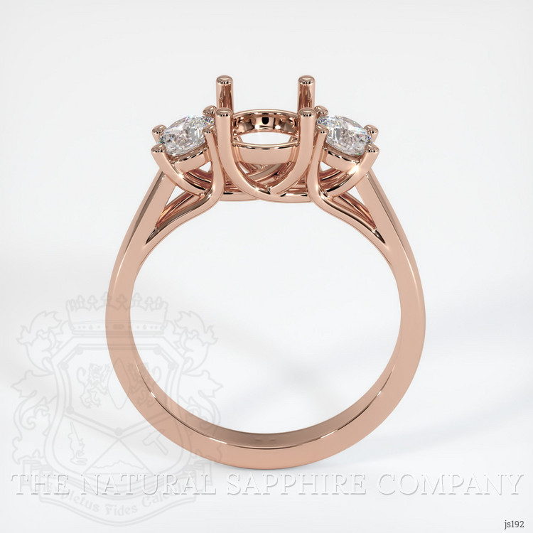 14K Rose Gold Three Stone Ring Setting