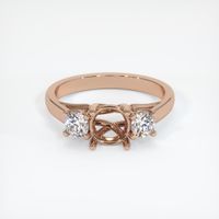 18K Rose Gold Three Stone Ring Setting Image