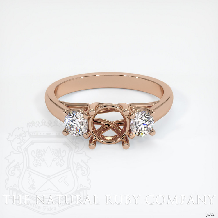 18K Rose Gold Three Stone Ring Setting