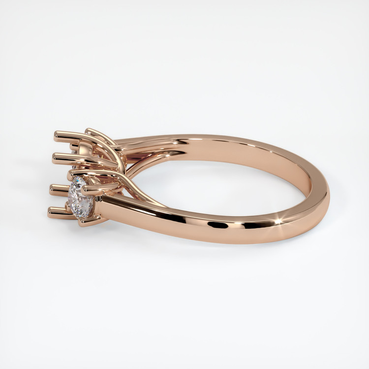 18K Rose Gold Three Stone Ring Setting