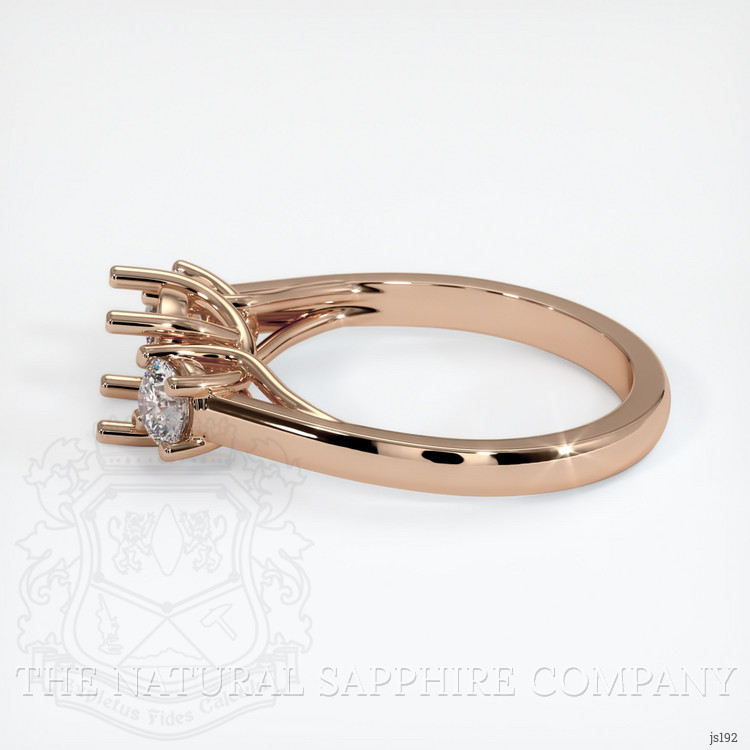 18K Rose Gold Three Stone Ring Setting
