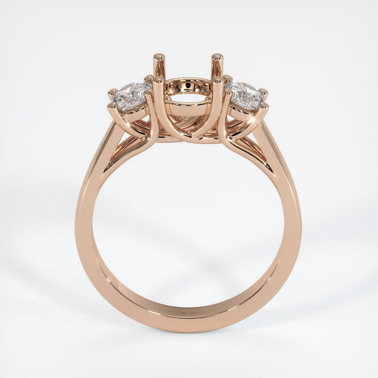18K Rose Gold Three Stone Ring Setting