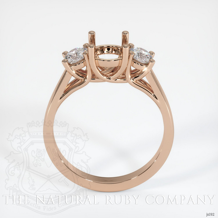 18K Rose Gold Three Stone Ring Setting