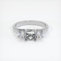 10K White Gold Three Stone Ring Setting Image