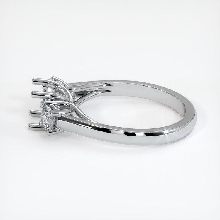 14K White Gold Three Stone Ring Setting