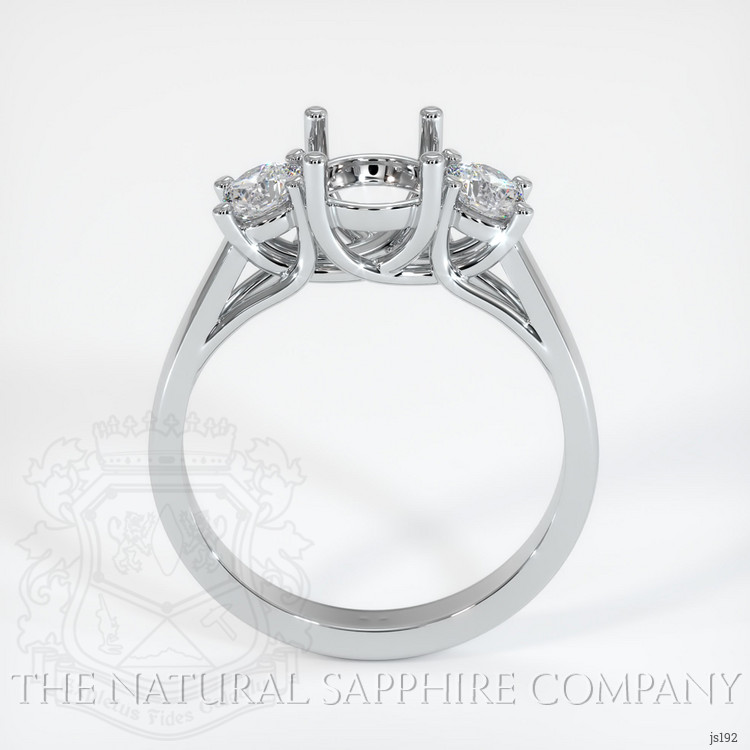14K White Gold Three Stone Ring Setting