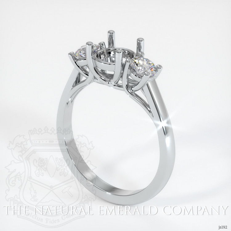 18K White Gold Three Stone Ring Setting