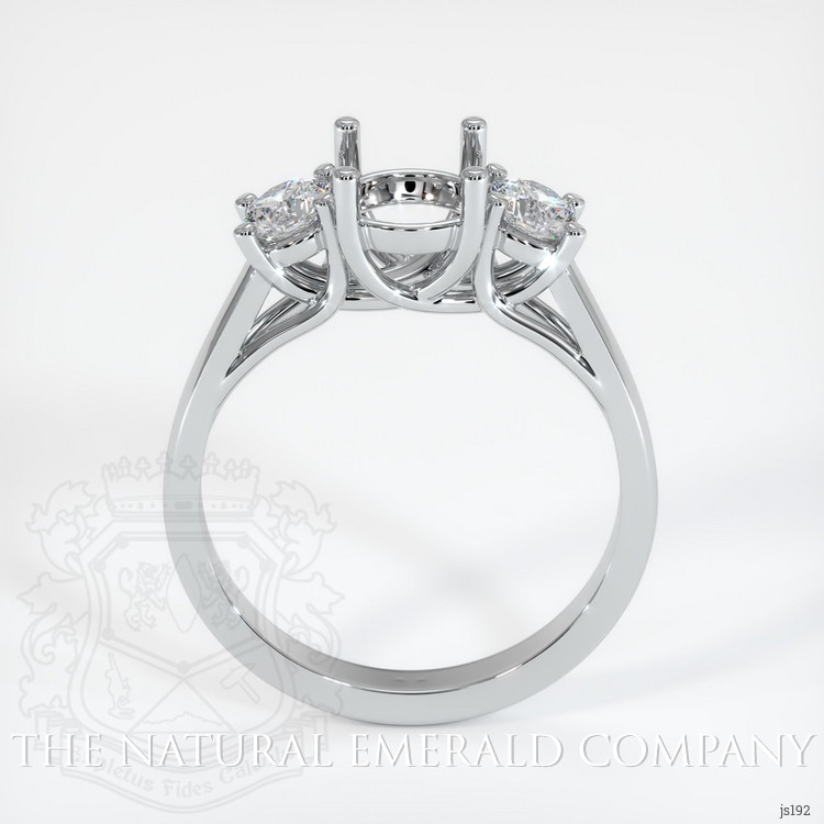 18K White Gold Three Stone Ring Setting