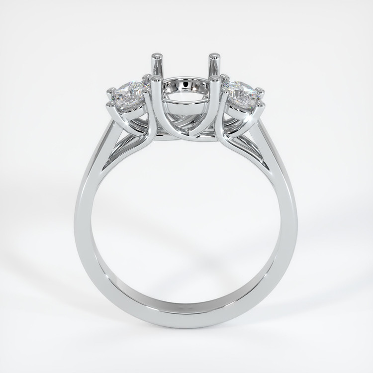 18K White Gold Three Stone Ring Setting