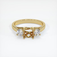10K Yellow Gold Three Stone Ring Setting Image