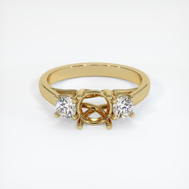 14K Yellow Gold Three Stone Ring Setting