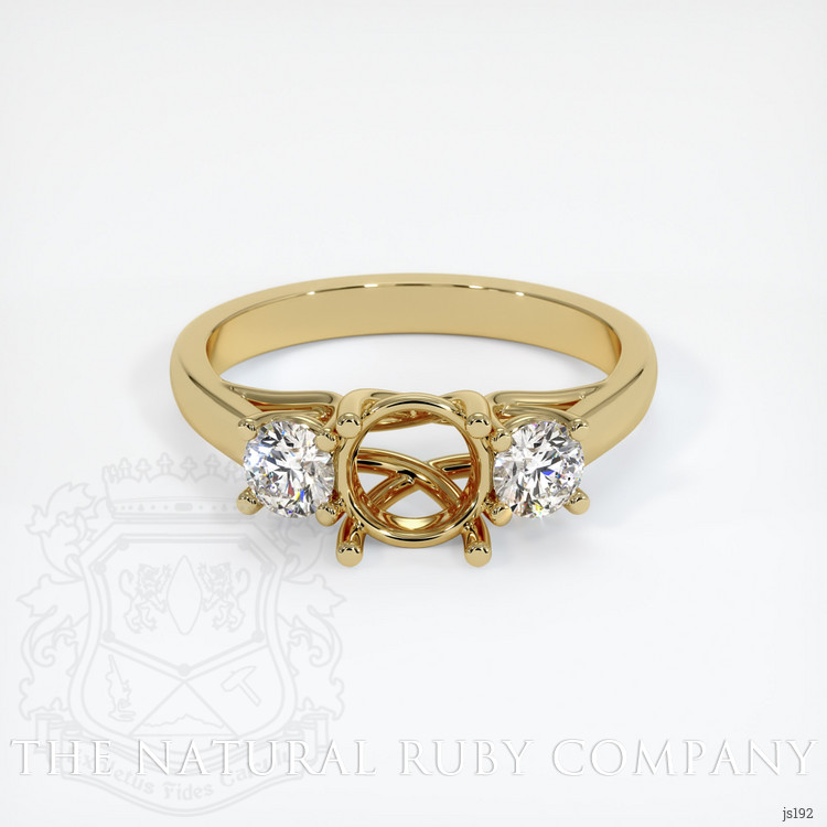 14K Yellow Gold Three Stone Ring Setting