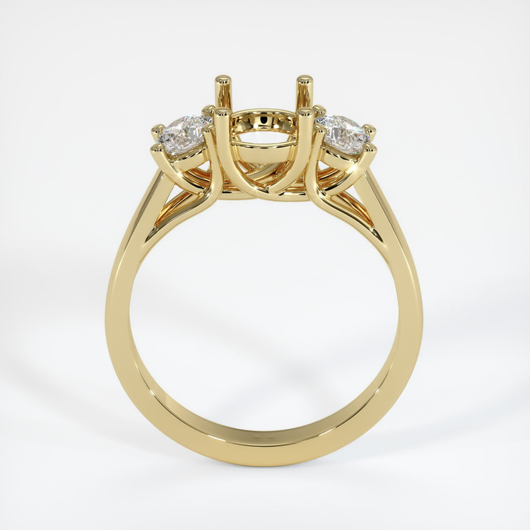 14K Yellow Gold Three Stone Ring Setting