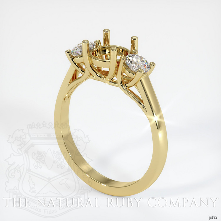 18K Yellow Gold Three Stone Ring Setting