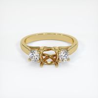 18K Yellow Gold Three Stone Ring Setting Image