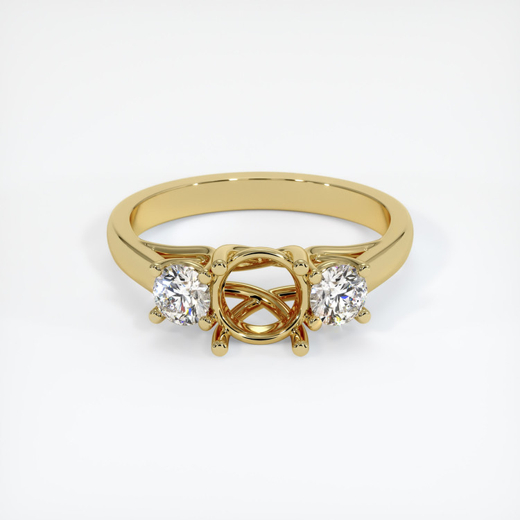 18K Yellow Gold Three Stone Ring Setting